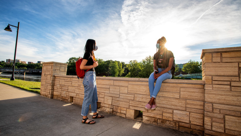 Two students talking